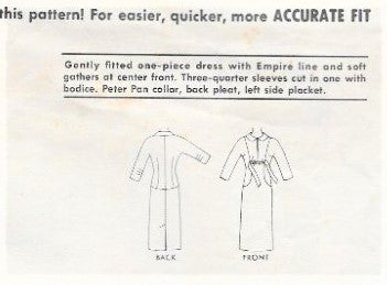 50s STUNNING Sheath Cocktail Party or Day Dress Pattern McCALLS 4744 Slim Figure Show Off EASY To Sew Dress Bust 32 Vintage Sewing Pattern