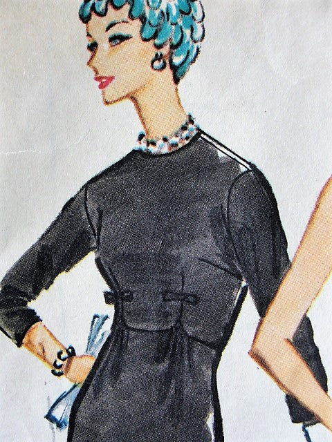 1950s CLASSY Chemise Empire Dress and Button Back Bolero Jacket Pattern McCALLS 4748 Flattering Design Day or Cocktail Party Evening Dress Bust 32 Vintage Sewing Pattern