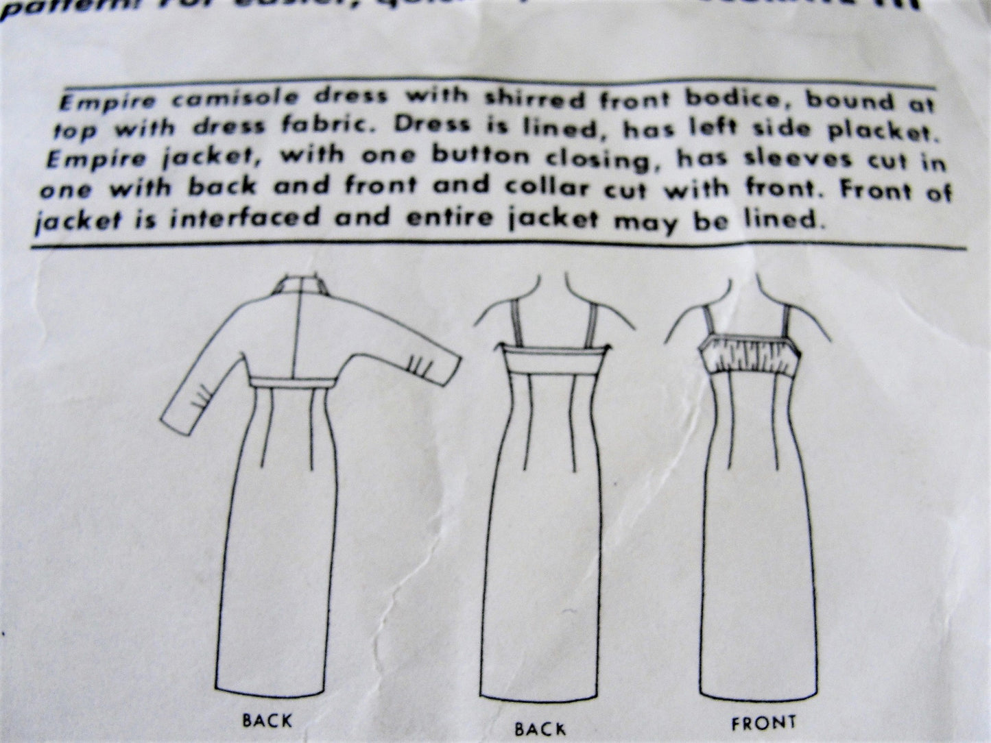 1950s GLAMOROUS Evening Cocktail Party Dress and Jacket Pattern McCALLS 4774 Camisole Top Slim Dress, Shortie Jacket, Bust 31 Vintage Sewing Pattern