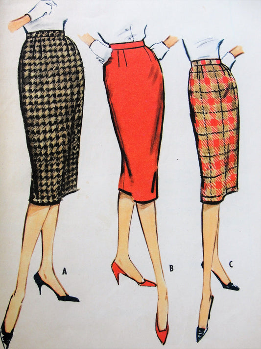 1950s Vintage CLASSIC Slim Three-Gore Skirt McCall's 5082 Sewing Pattern
