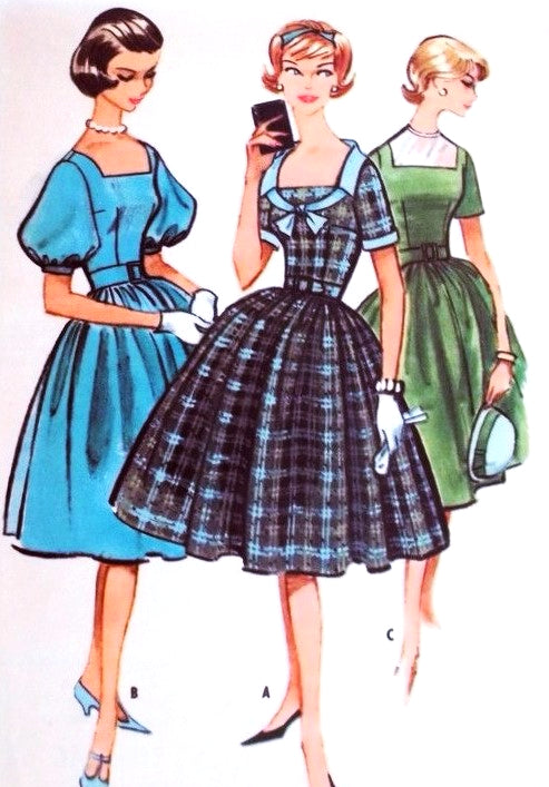 1950s  ROCKABILLY  Dress Pattern McCALLS 5107 Three Style Versions Four Gore Skirt Dress  Bust 31.5 Vintage Sewing Pattern