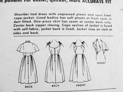 1950s LOVELYl Cocktail Party Dress Pattern McCALLS 5289 Hannah Troy Design Full Skirt Cocktail Dress Unique Jacket Bust 31 Vintage Sewing Pattern