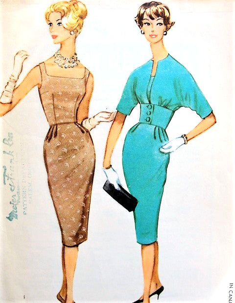 1960s CLASSY Slim Cocktail Party Dress and Jacket Pattern McCALLS 5315 Figure Flattering Design Bust 36 Vintage Sewing Pattern
