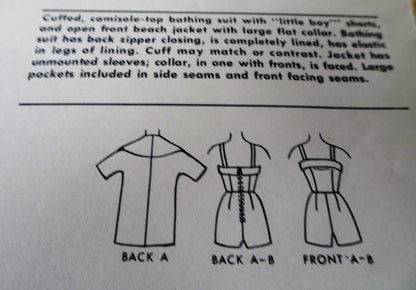 1960s FABULOUS Swimsuit and Beach Coverup Pattern McCALLS 5375 Lovely Bathing Suit, Beach Jacket Bust 32 Vintage Sewing Pattern