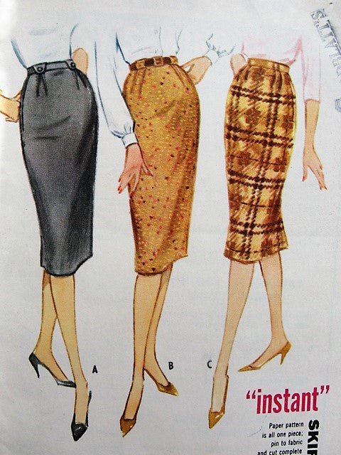 1960s Vintage CLASSIC Skirt in Three Styles McCall's 5534 Sewing Pattern Retro Fashion
