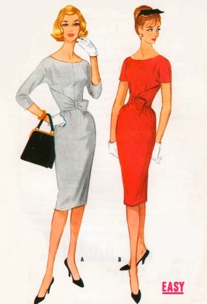 1960s BOMBSHELL Sheath Dress Pattern McCALLS 5543 Stunning Design Day or Evening Bust 36 Easy To Sew Vintage Sewing Pattern