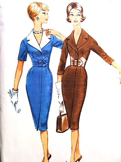 1960s STUNNING Slim Dress Day or Cocktail Evening Pattern McCALLS 5581 Slim Figure Flattering Design Bust 34 Vintage Sewing Pattern FACTORY FOLDED