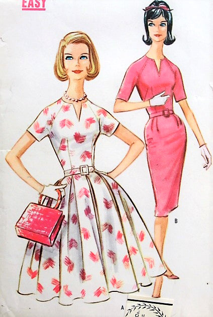 1960s LOVELY Full or Slim Skirt Dress Pattern McCALLS 5812 Easy To Sew Daytime or After 5 Dress Bust 32 Vintage Sewing Pattern
