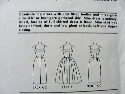 1960s Cocktail Party Dress Pattern McCALLS 5842 FLIRTY Dress with Slim or Full Skirt Bust 32 Vintage Sewing Pattern