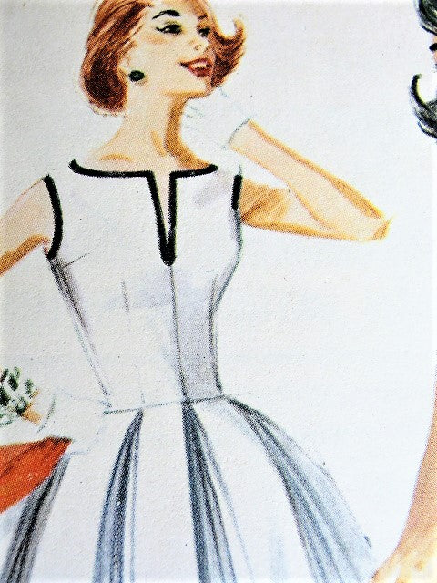 1960s BEAUTIFUL Dress Pattern McCALLS 5845 Lovely Dress Day or Party Bust 32 Vintage Sewing Pattern FACTORY FOLDED