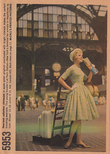 1960s CUTE Shirtwaist Dress Pattern McCALLS 5953 Two Pretty Styles Day or After 5  Bust 34 Vintage Sewing Pattern