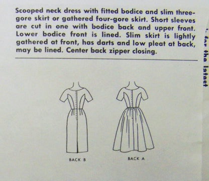 1960s ROCKABILLY Slim or Full Skirt Dress Pattern McCALLS 6636 Day or Party Beautiful Fitted Bodice Bust 34 Vintage Sewing Pattern UNCUT