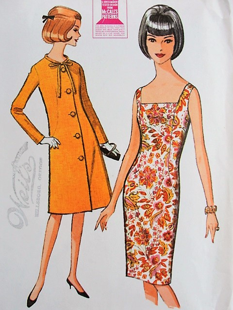1960s Vintage CHIC Slim Dress and Coat McCalls 7699 Bust 34 Sewing Pattern