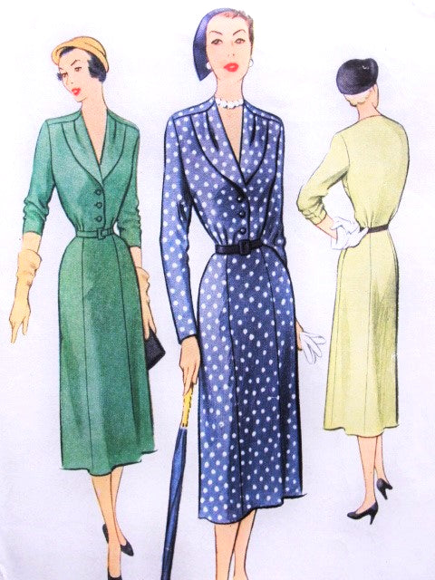1950s CLASSY Dress Pattern McCall 8316 Lovely Day Dress Bust 34 Vintage Sewing Pattern