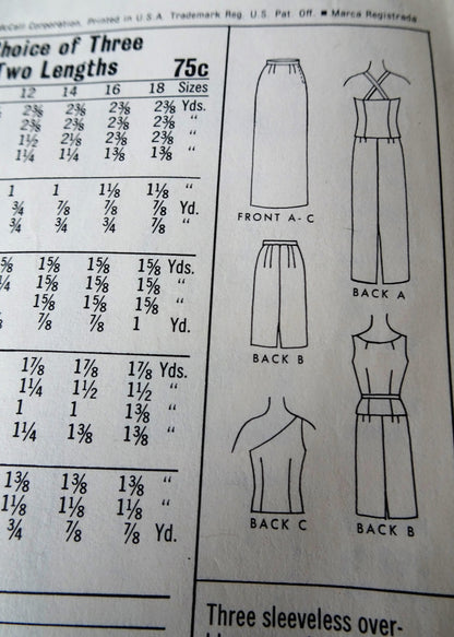 1960s ELEGANT Evening Separates Pattern McCALLS 8500 Slim Skirt in 2 Lengths, 3 Stunning Blouse Tops, Bust 36, Easy To Sew Vintage Sewing Pattern