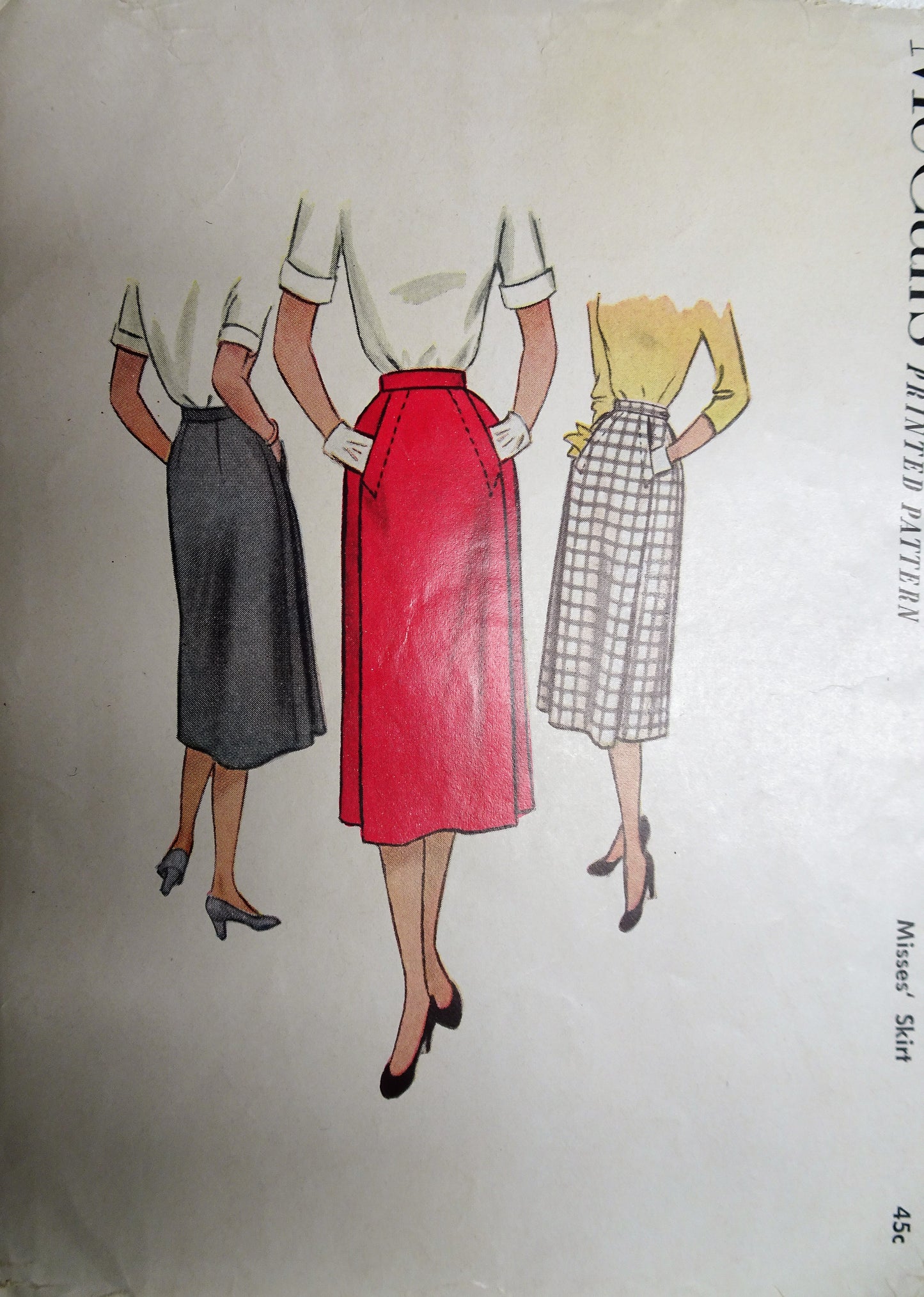 1950s CHIC Skirt Pattern McCALLS 8523 Flattering Style Waist 26 Vintage Sewing Pattern