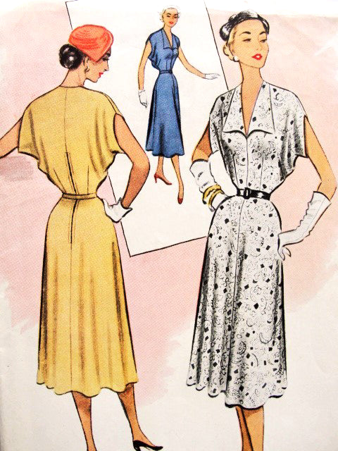 1950s Beautiful Dress Pattern McCALLS 8548 Easy To Make Day or Cocktail Dress  Bust 38 Vintage Sewing Pattern