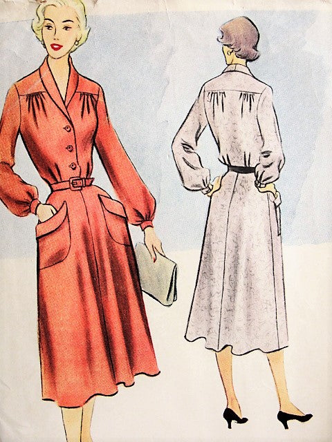 1950s CHARMING Dress McCall's 8690 Vintage Sewing Pattern Bust30
