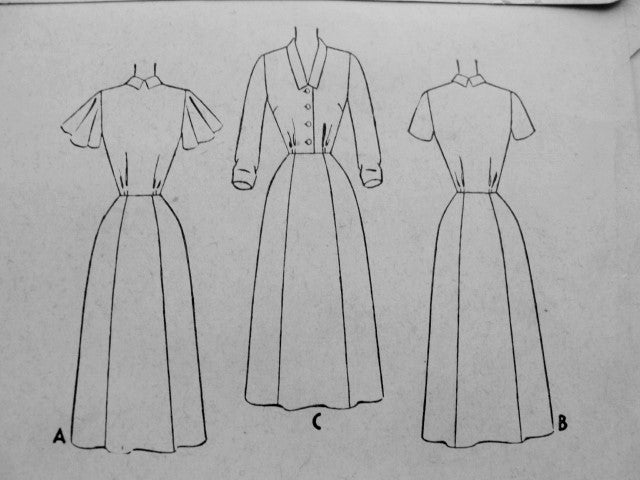 1950s Pretty Afternoon Dress Pattern McCALLS 8942 Two Neckline and Sleeve Styles Pretty Day or After 5 Dress Bust 30 Vintage Sewing Pattern FACTORY FOLDED