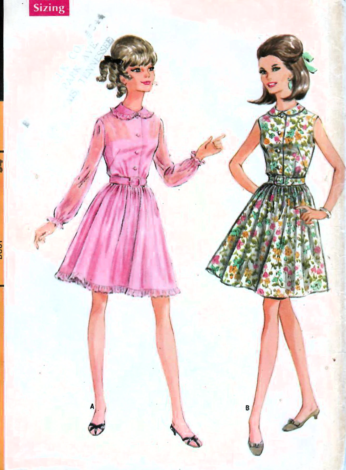 1960s CUTE Day or Party Dress Pattern McCALLs 9266 Two Versions Bust 35 Vintage Sewing Pattern FF