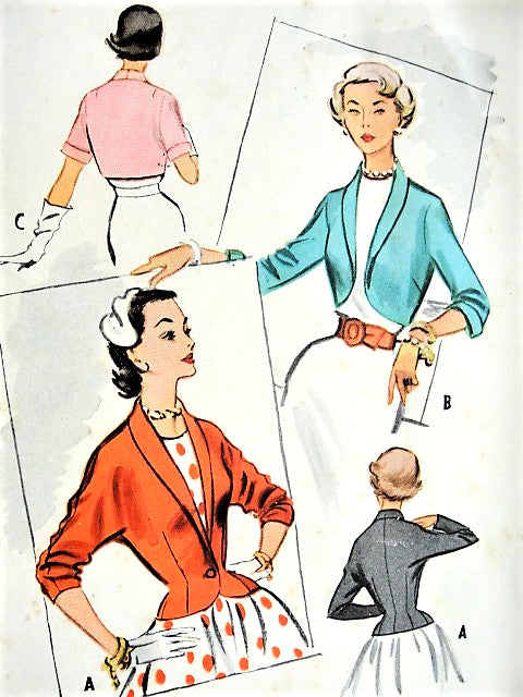 1950s BEAUTIFUL Jacket Set Pattern McCALLS 9319 Three Fab Styles Bust 30 Vintage Sewing Pattern