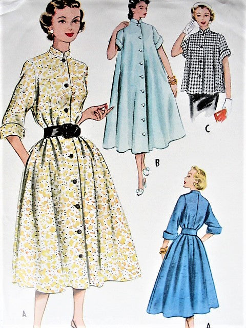 WONDERFUL1950s CASUAL Dress, Negligee or Jacket Pattern McCALLS 9385 Bust 38 Vintage Sewing Pattern