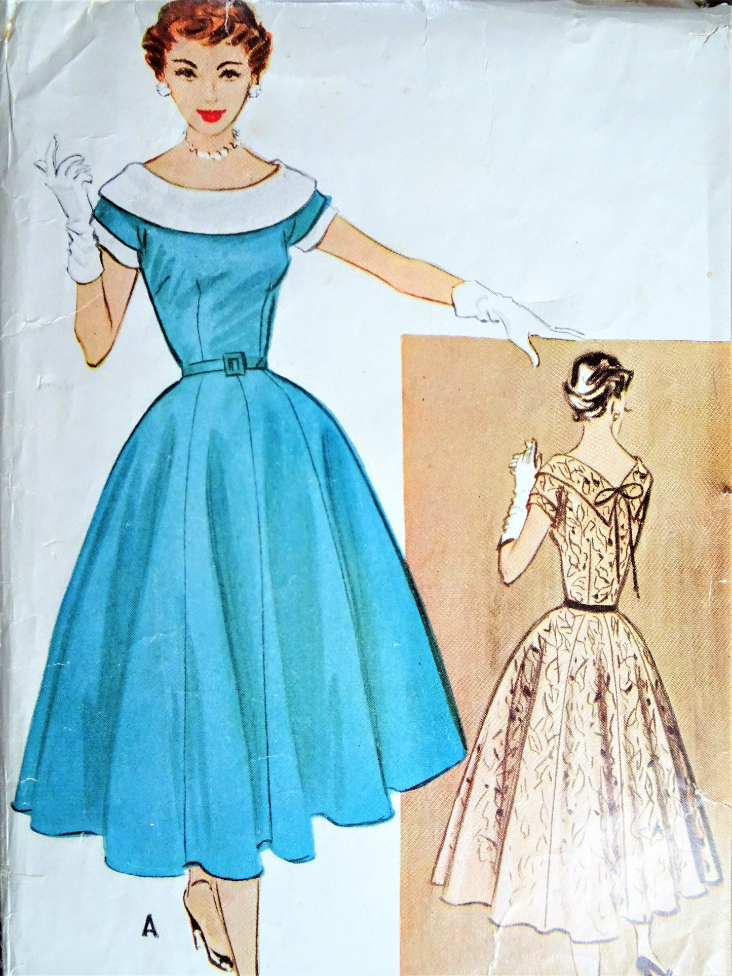 1950s BEAUTIFUL Dress Pattern McCALLS 9611 Lovely Party Dress Very Full Skirt Bust 30 Vintage Sewing Pattern
