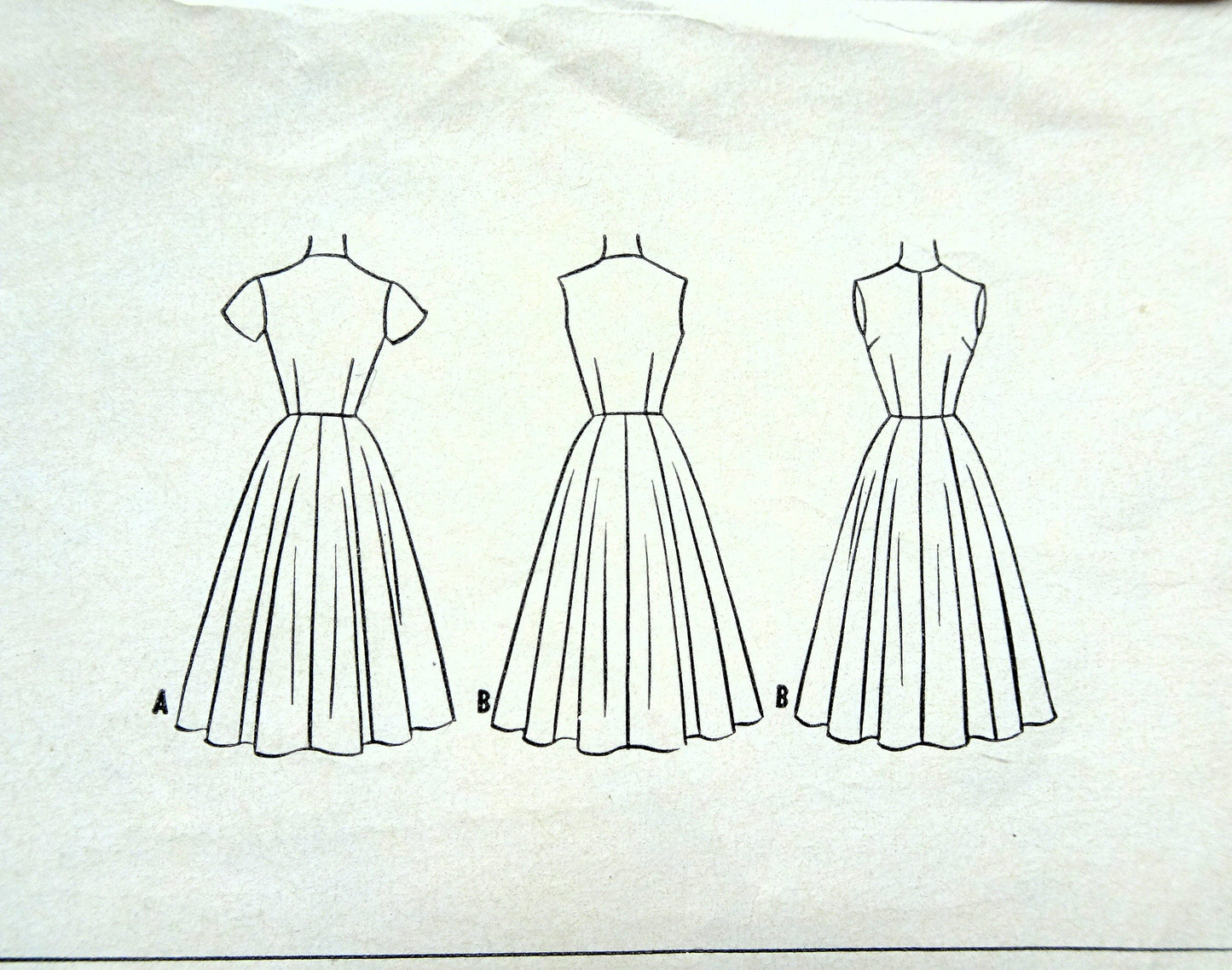 1950s PRETTY Dress Pattern McCALLS 9784 Slit Neckline Version Fit and Flare Style Dress, Bust 30 Vintage Sewing Pattern