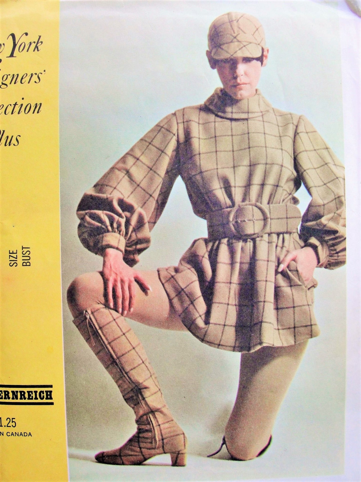 MOD 1960s Rudi Gernreich Mini Dress Pattern McCALLS 1045 Features Peggy Moffitt Photo Bust 32 Vintage Sewing Pattern