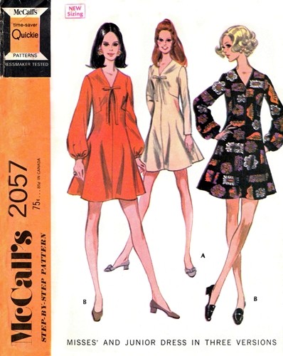 1960s CUTE Dress Pattern McCalls 2057 Vintage Sewing Pattern Kawaii Fit and Flare Dress V Neckline Bust 38 Easy Quickie Sewing Pattern FACTORY FOLDED