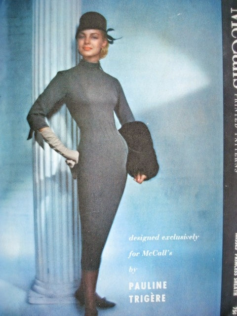 1950s Sizzling Hot Pauline Trigere Princess Sheath Dress Pattern Exclusive Design For McCalls 4256 Figure Show Off Dress Daytime or Evening  Vintage Sewing Pattern FACTORY FOLDED