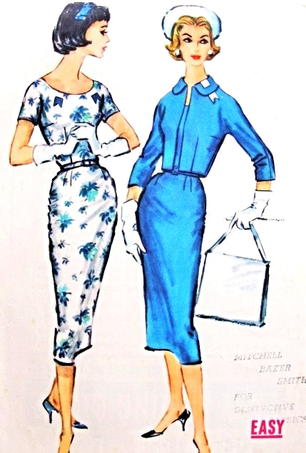 1950s Slim Wiggle Dress and Short Jacket Pattern McCalls 4592 Easy To Sew Day or Cocktail Party Dress Bust 36 Vintage Sewing Pattern