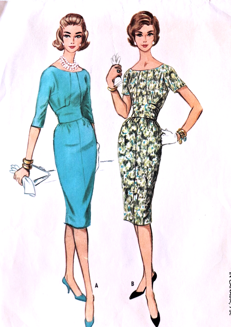 1960 STUNNING Sheath Dress Pattern McCALLs 5467 Perfect Daytime or After 5 Slim Dress, Bust 32 Vintage Sewing Pattern FF