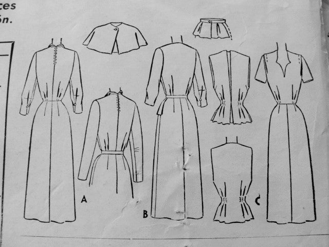 1950s Stunning Accessory Dress Pattern McCalls 8587 Three Beautiful Versions and Short Cape Vintage Sewing Pattern Bust 30