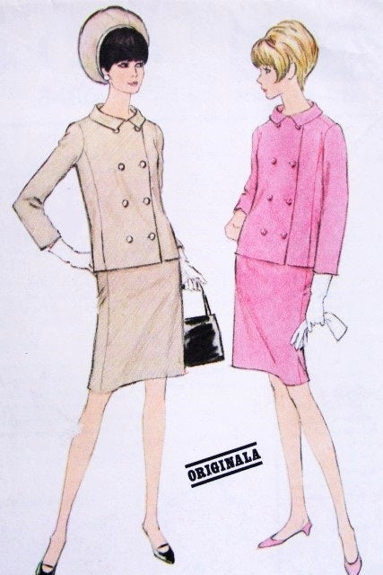 1960s ELEGANT Suit By Originala Pattern McCALLs New York Designer Collection 8486 Double Breasted Slim Skirt Suit Bust 36 Vintage Sewing Pattern