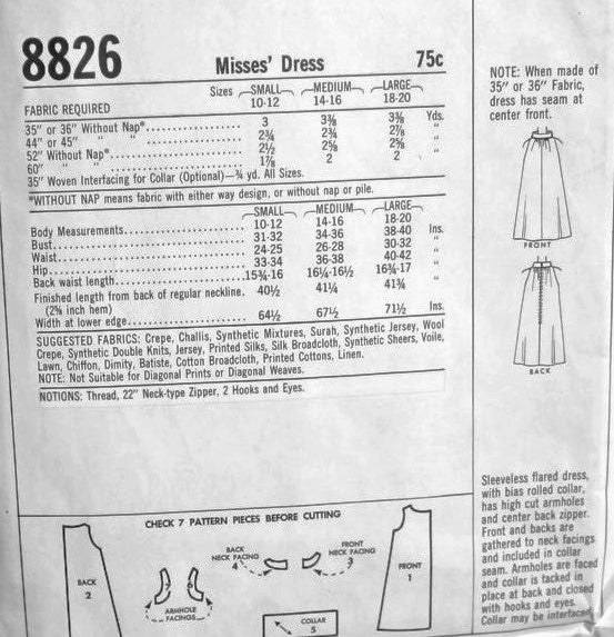 1960s Mod Tent Flared Trapeze  Dress Pattern McCalls 8826 Easy To Sew Vintage Sewing Pattern UNCUT