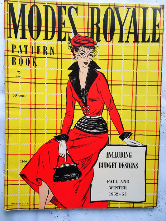 FABULOUS Vintage 1950s Modes Royale PATTERN BOOK Catalog for Fall and Winter 1952-53 with 44 Pages Gorgeous Inspiring Pattern Illustrations