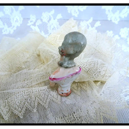 ANTIQUE Half Doll, Pin Cushion Doll, German Made,Porcelain Half Doll, Art Deco Doll, Vanity Display, Collectible Vintage Pin Cushion Dolls