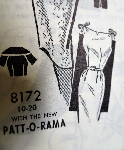 1960s CHIC Slim Dress and Jacket Pattern Patt-O-Rama 8172 Stunning Tie Shoulders Dress,Flattering Large Collar Jacket Day or Evening Bust 32 Vintage Sewing Pattern Factory Folded