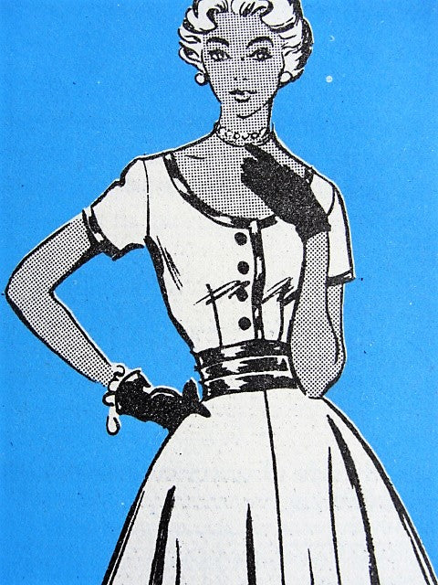 1950s LOVELY Dress Prominent Designer 357 Bust 30 Vintage Sewing Pattern