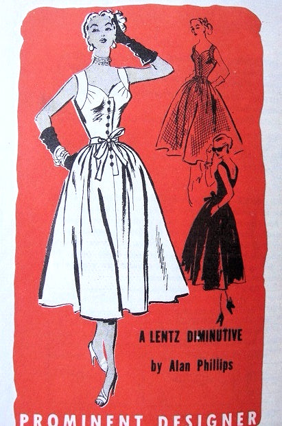 50s Sizzling Hot Evening Cocktail Dress Pattern Prominent Designer A853 Alan Philips Beautiful Special Occasion Dress Bust 37.5 Vintage Sewing Pattern FACTORY FOLDED