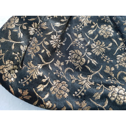 GORGEOUS Art Deco Brocade Purse, French Evening Bag,Gold and Black Brocade,Gold Filigree Closure,Pearl Decoration,Collectible Antique Purses