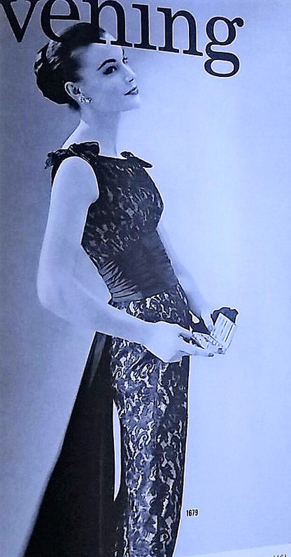 1950s STUNNING Draped Skirt Evening Dress Pattern SIMPLICITY 1679 Two Lovely Sheath Dress Versions, Flowing Panel and Cummerbund Bust 32 Vintage Sewing Pattern