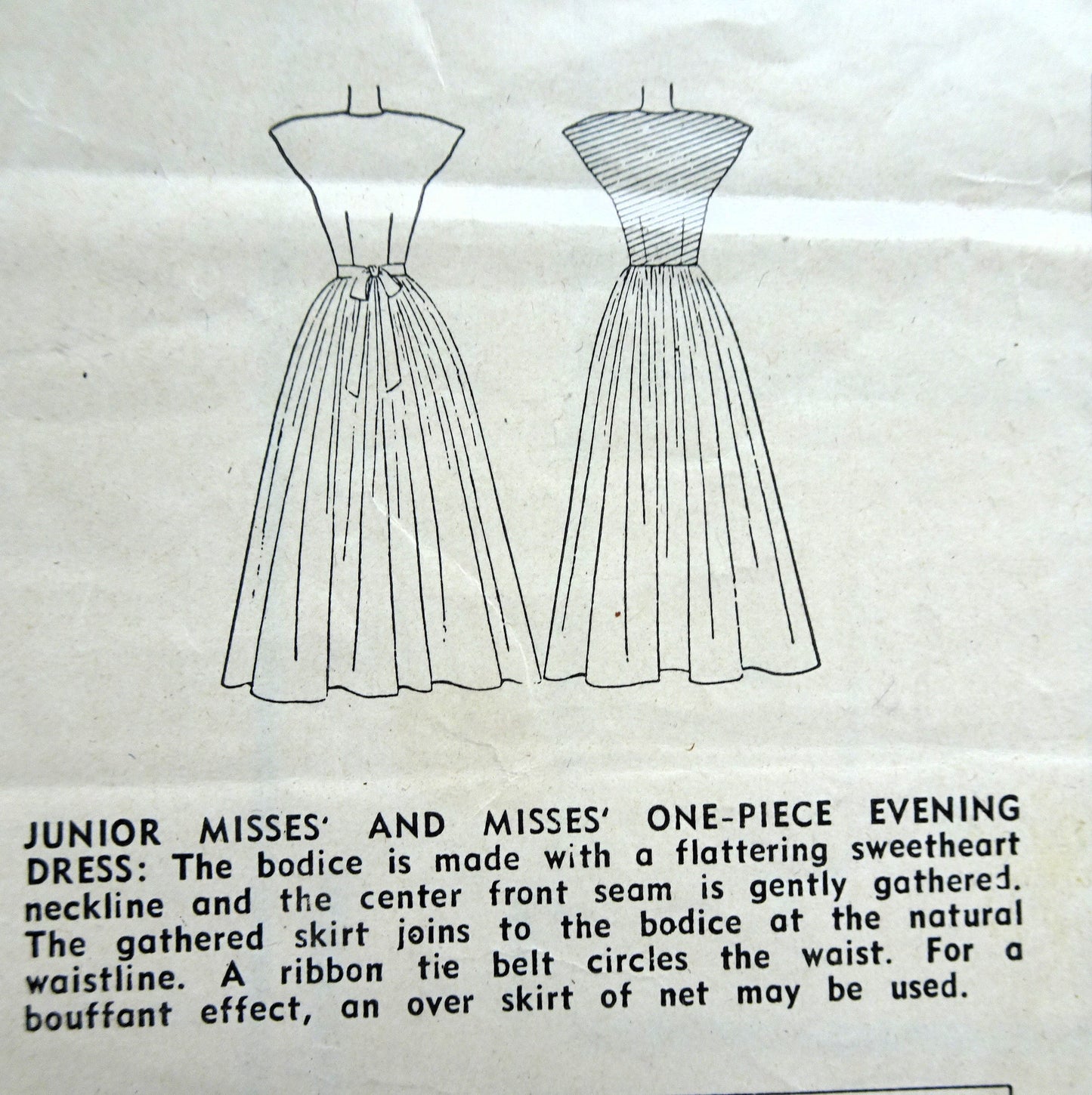 1940s Evening Gown Party Dress Pattern SIMPLICITY 1743 Flattering Sweetheart Neckline, Beautiful Design, Bust 32 Vintage Sewing Pattern