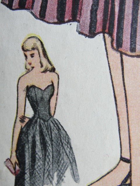 1940s BEAUTIFUL Strapless Dreamy Party Prom Evening Dress Pattern SIMPLICITY 1878 Figure Flattering SWEETHEART Neckline Glam Design Bust 31 Vintage Sewing Pattern
