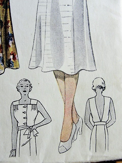 1930s STYLISH Dress and Bolero Jacket Pattern SIMPLICITY 2020 Closed Back or Low V Sun Back Dress Bust 32 Vintage Sewing Pattern FACTORY FOLDED