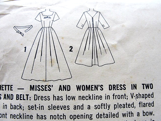 1950s PURE GLAMOUR Evening Gown Cocktail Party Dress Pattern SIMPLICITY 2757 Figure Flattering Design Special Occasion Dress Bust 34 Vintage Sewing Pattern