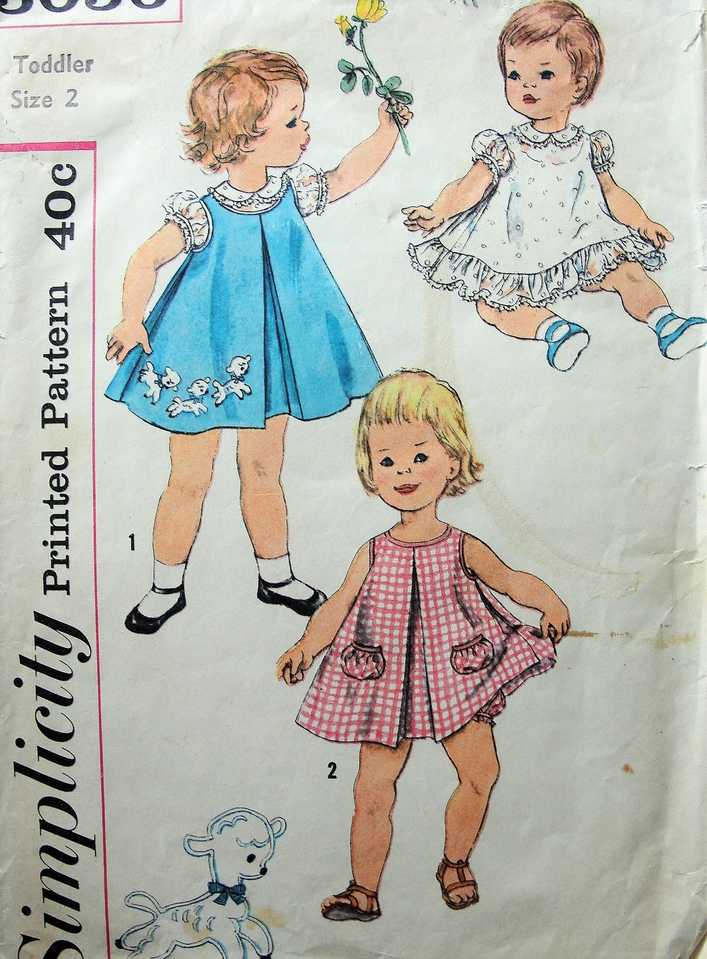 1950s ADORABLE Toddler Dress Jumper and Panties SIMPLICITY 3056  Chest 21 Vintage Sewing Pattern