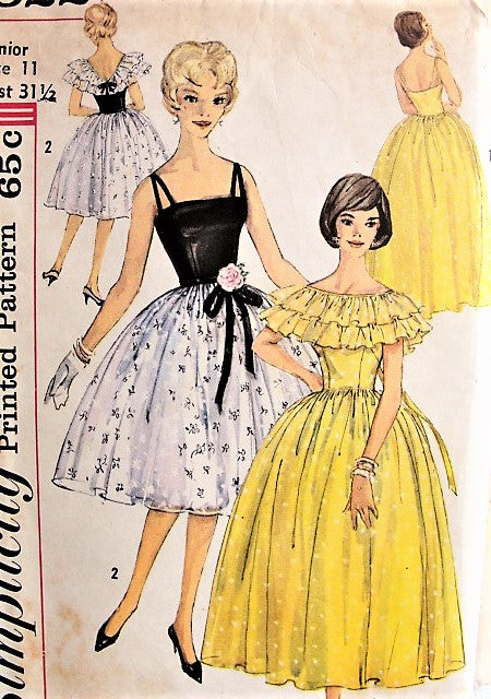 1960s LOVELY Evening Party Dress and Capelet Simplicity 3822 Bust 31 Vintage Sewing Pattern