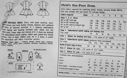 60s Sweet Little Girls Dress Pattern  SIMPLICITY 5733 Three Drop Waist Party Styles Size 5 Vintage Sewing Pattern UNCUT